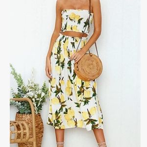 Crop top and Midi Skirt set